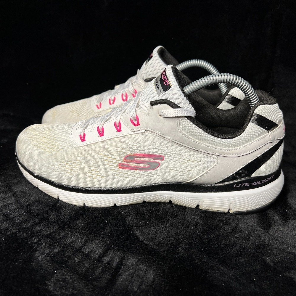 Skechers Flex Appeal 3.0 13474 WBHP Women's 10 Sneakers White Pink Running Shoes